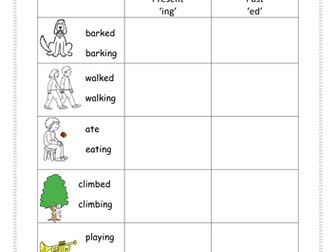 adding 'ing' and 'ed'