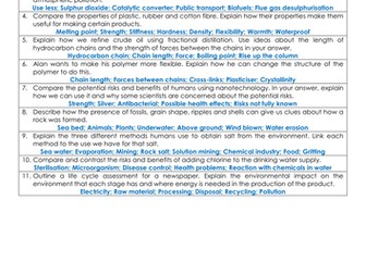 6 mark questions C1-C3 OCR 21st Century Science