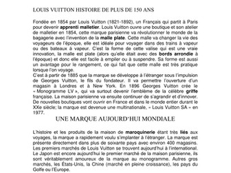 KS4 French - The history of Louis Vuitton