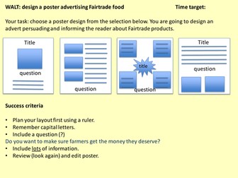 Designing an advert with layout plan