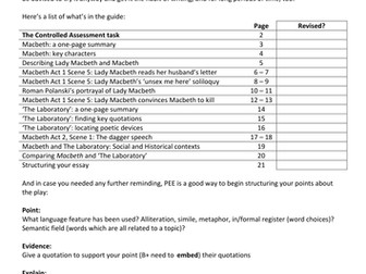 Macbeth - Controlled Assessment guide