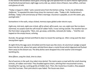 Exploring the Short Story: Week 2 - Imagery