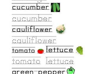 vegetables - handwriting