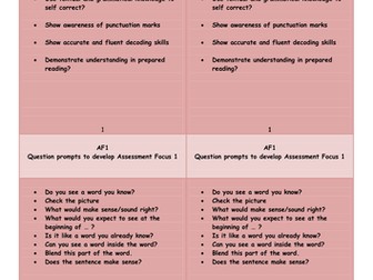 Guided reading AF cards
