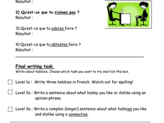 Hobbies and Opinions  -  French