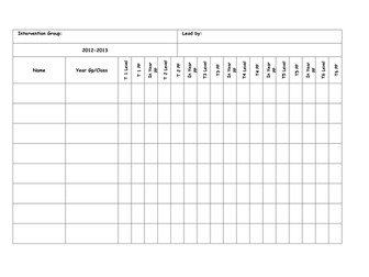 Intervention Group Monitoring Progress Sheet