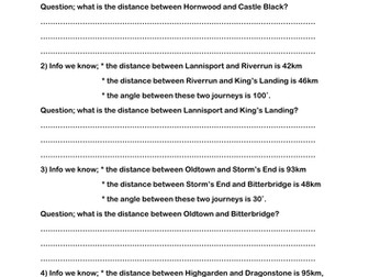 Cosine rule - Game of Thrones