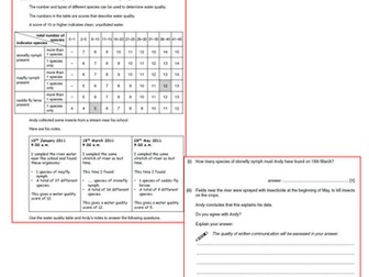 B3 OCR Life on earth 6 mark question practice