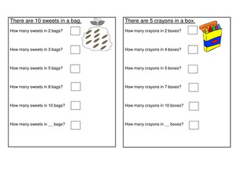 Counting in 2s, 5s, 10s to solve problems