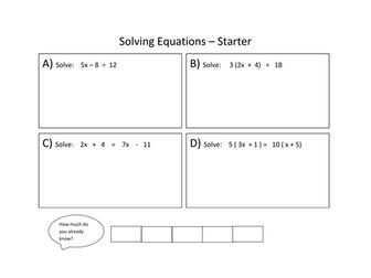 Solving equations (L6/7) Lesson