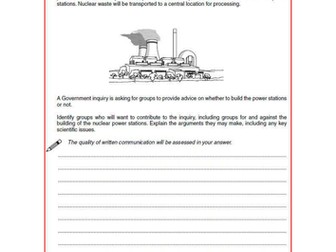 P3 OCR Sustainable energy 6 mark question practice