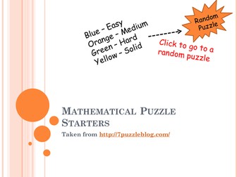101 Puzzle Starters (7Puzzles): KS3/KS4 Maths