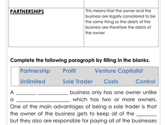 AQA GCSE Business Studies Legal Structure