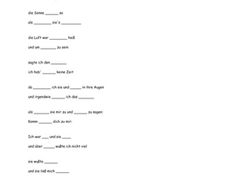 German Der Vorleser activity - Und es war Sommer
