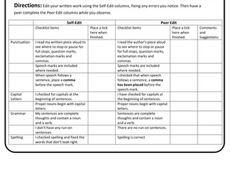 Edit written work, peer assessment activity