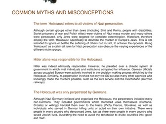 The Holocaust - Common Myths and Misconceptions