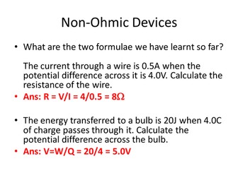 Non-Ohmic Devices (Lamp & Diodes)