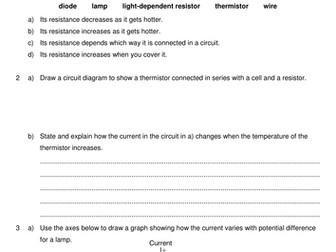 Current-Potential Difference Graphs