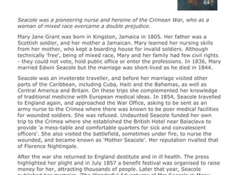 Florence Nightingale and Mary Seacole Full SoW