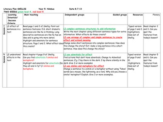 Skellig 6 lessons for KS2