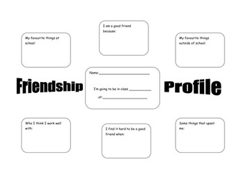 Friendship Profile: KS1 / KS2 PSHE worksheet
