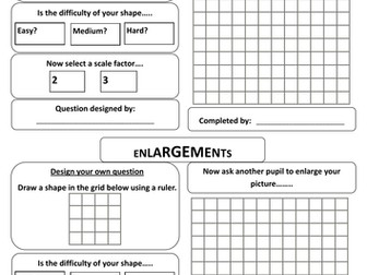 Enlargements - Design your own question activity