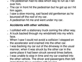 Witness Report Recount: KS2 writing activity