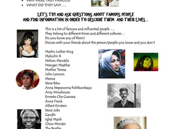 'Our personal heroes and heroines' (ESOL)