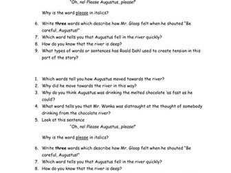 Charlie and the Chocolate Factory Comprehension