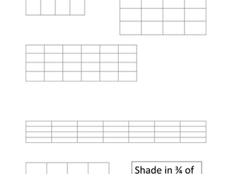 Shading in 3/4 of a rectangle
