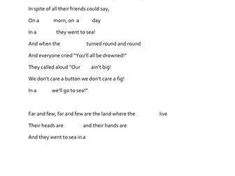 The Jumblies cloze procedure