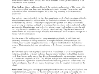 Rites of Passage using The Island: KS4 RE