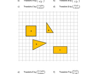 Translations Booklet/Worksheet