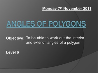 Interior and Exterior Angles Polygons PowerPoint