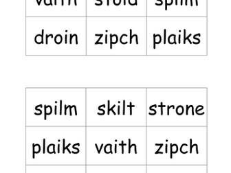 Alien bingo practice for y1 phonics screening