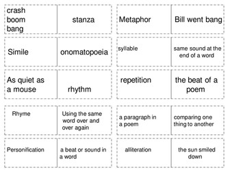 poetry dominoes: techniques, terms