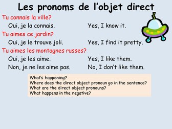 Direct object pronouns