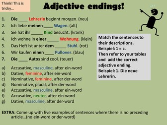 Adjective endings
