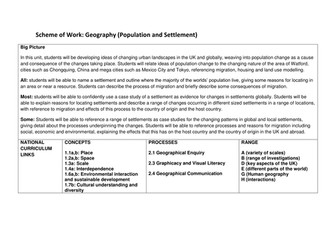 Population and Settlement Scheme of Work