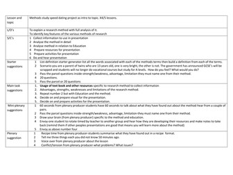 methods AS project and one further lesson