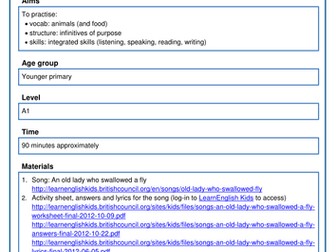 An old lady who swallowed a fly