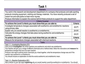 New BTEC Level 2 Science (Application) Ass. Briefs