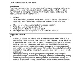 Meetings 3: Managing a meeting