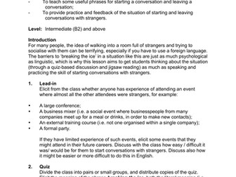 Socialising 1: Breaking the ice