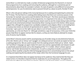 Investigate the ways spoken language is used by th