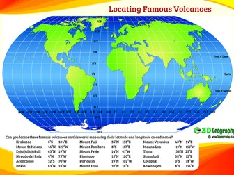 Locating volcanoes using latitude and longitude