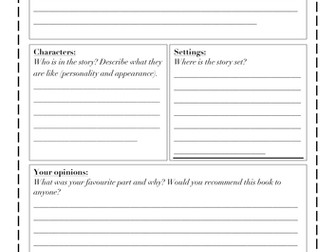 Book Review Template Differentiated