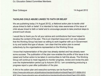 Safeguarding children from abuse linked to faith