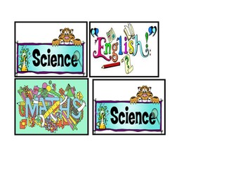 Visual timetable; subject labels