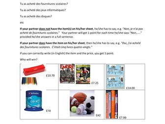 pocket money and perfect tense, prices